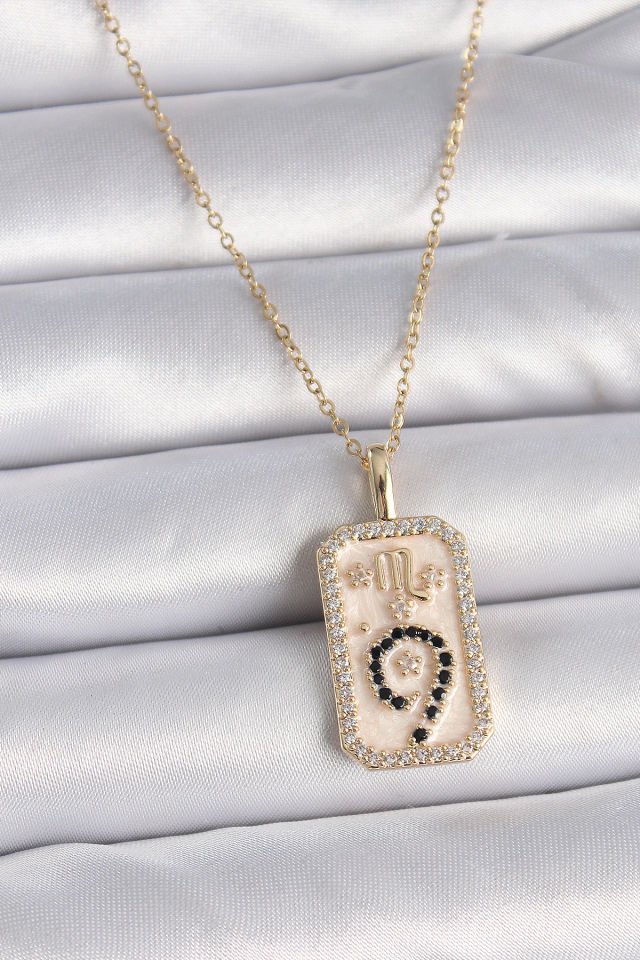 Gold Akrep Burcu Zirkon Kolye - 316L Çelik