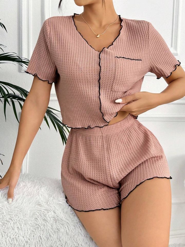Bella Notte Gül Kurusu Cep Detaylı Şortlu Pijama Takım 7591