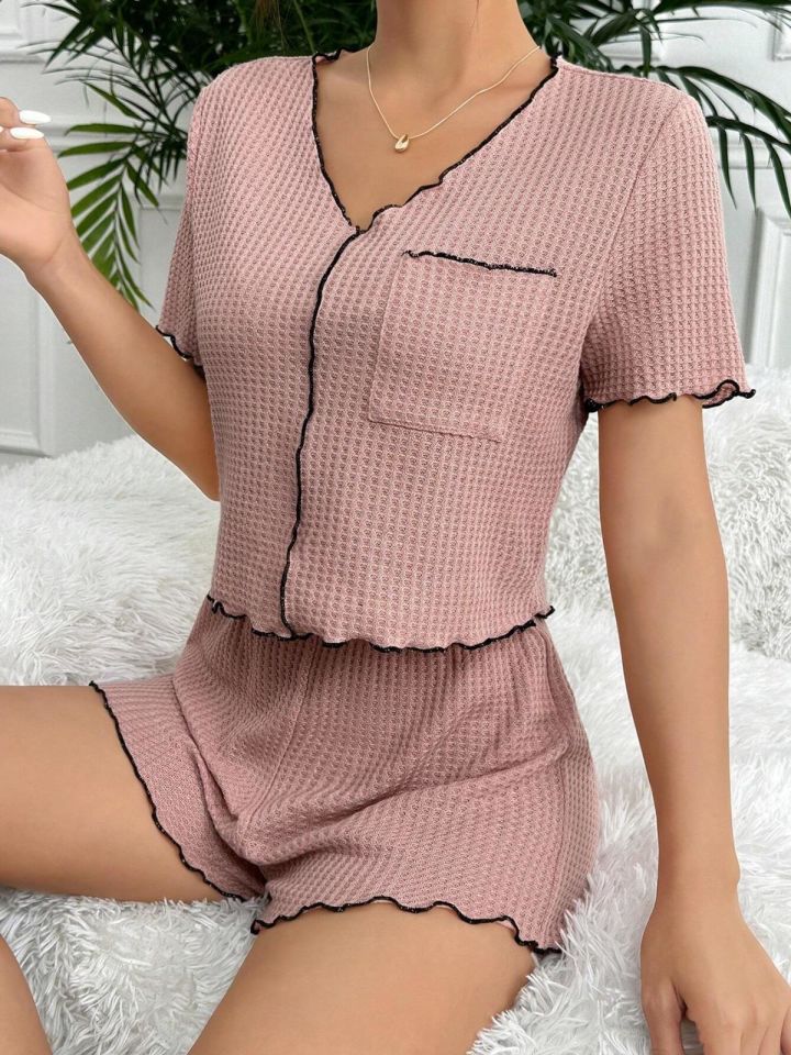 Bella Notte Gül Kurusu Cep Detaylı Şortlu Pijama Takım 7591