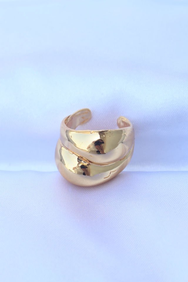 Pirinç Gold Renk Ayarlanabilir Damla Yüzük
