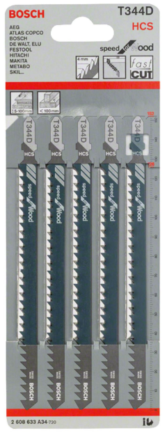 Bosch T 344 D Uzun Sert Ahşap Dekupaj Testeresi Ucu