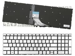 Hp 15-dy4038nr, 15-dy5000la, 15-dy5002ds Uyumlu Notebook Klavyesi (Silver, Gri TR) ışıklı