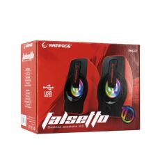 Rampage RMS-G7 FALSETTO 2.0 6 Watt RGB Ledli Kırmızı Multimedia Gaming USB Speaker
