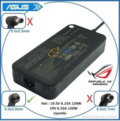Asus VivoBook 15 X571GT-AL067T uyumlu Adaptör, Şarj Cihazı 120W / Ver.1 (4.5mm)