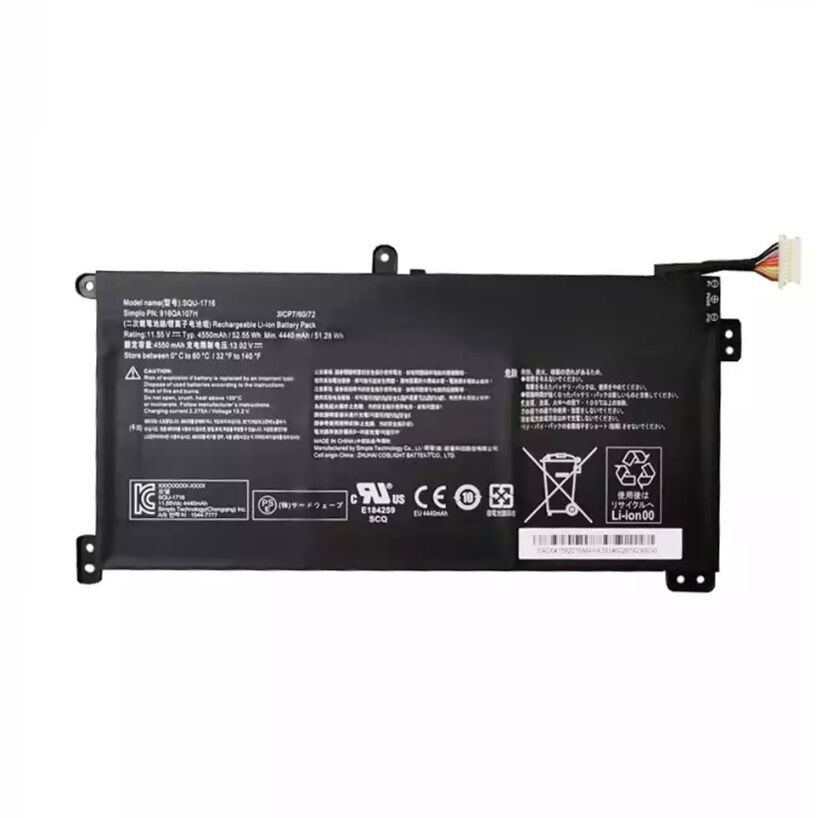 Casper Nirvana S500.1021-BD50X-G-F Notebook Bataryası, Pili Ver.2 / 11.55V