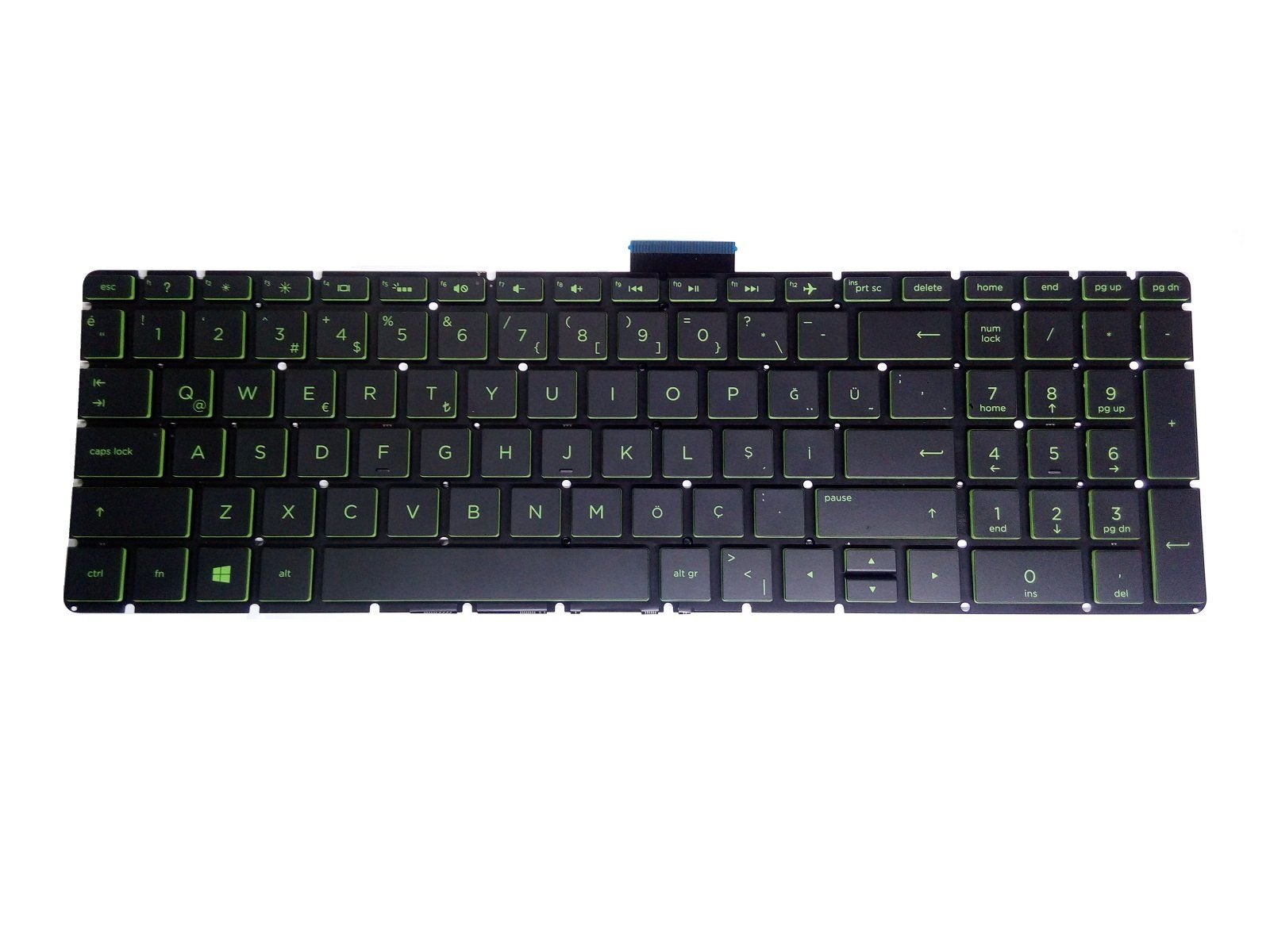 HP Pavilion Gaming 17-cd1020nt (4G6H1EA) Notebook Klavyesi (Siyah TR) Gaming / Yeşil Tuşlu ışıklı