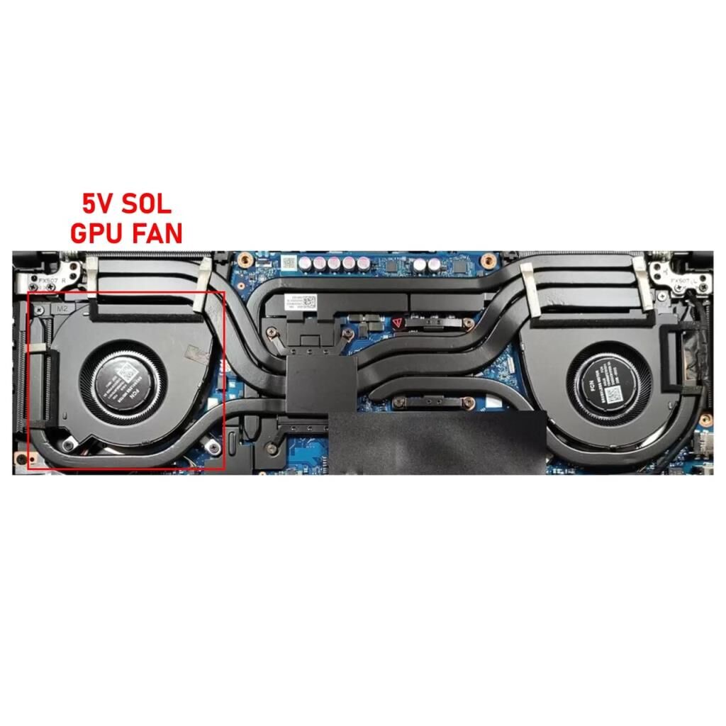 Asus TUF Dash F15 FX517ZM-HN118W04 uyumlu Notebook Gpu Fanı / Ver.1 R - 5V
