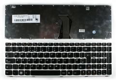 Lenovo Z585 V580 Z580 Klavyesi - Siyah - TR - Beyaz Çerçeve