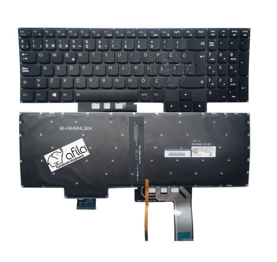 Lenovo 82K200JUTX, 82K200K2TX Notebook Klavyesi, Siyah TR - ışıklı Ver.2 RGB