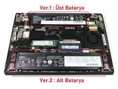 Lenovo 00HW024, 00HW025 Notebook Bataryası Ver.1 Üst