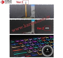 MSI GS73VR Stealth Pro 7RF-273TR msi Uyumlu Notebook Klavyesi (Siyah TR) Ver.2 / RGB ışıklı