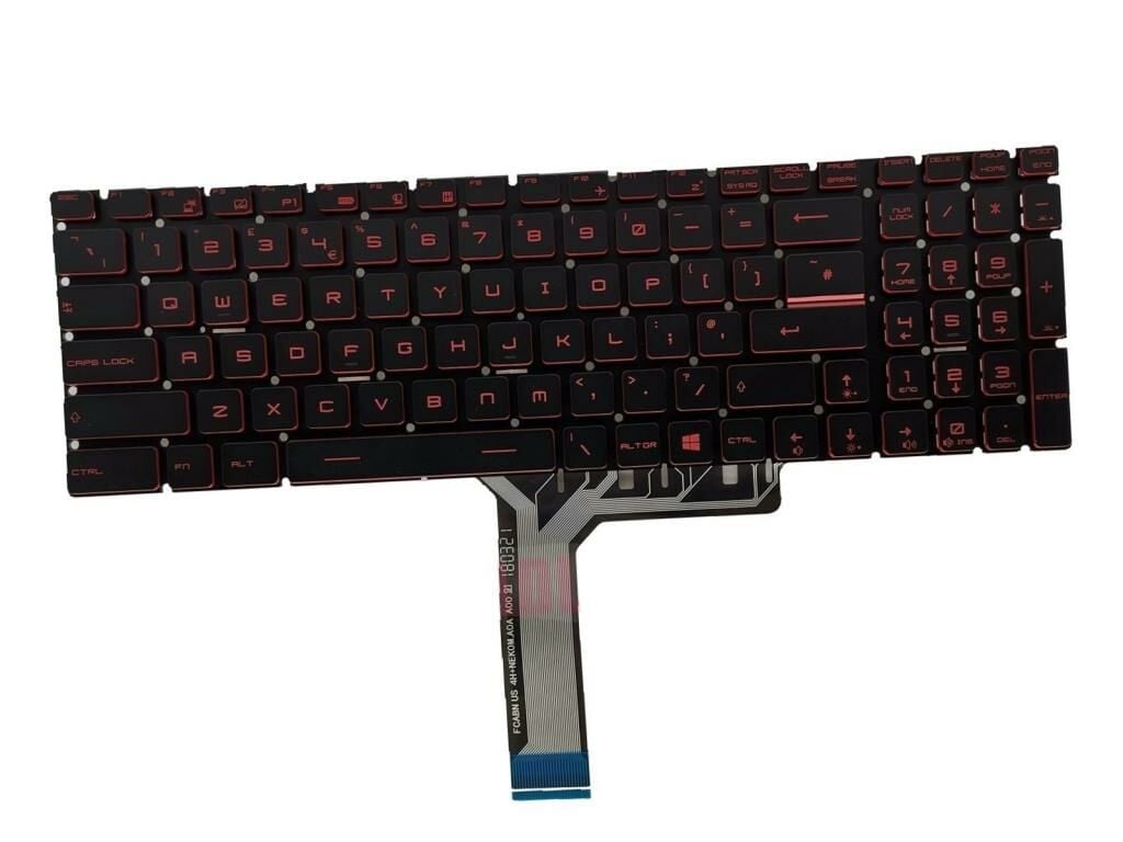 MSI GE63 Raider RGB 9SE-494TR, RGB 9SF-823XTR msi Notebook Klavyesi (Siyah TR) Ver.2 / Kırmızı Tuş ışıklı