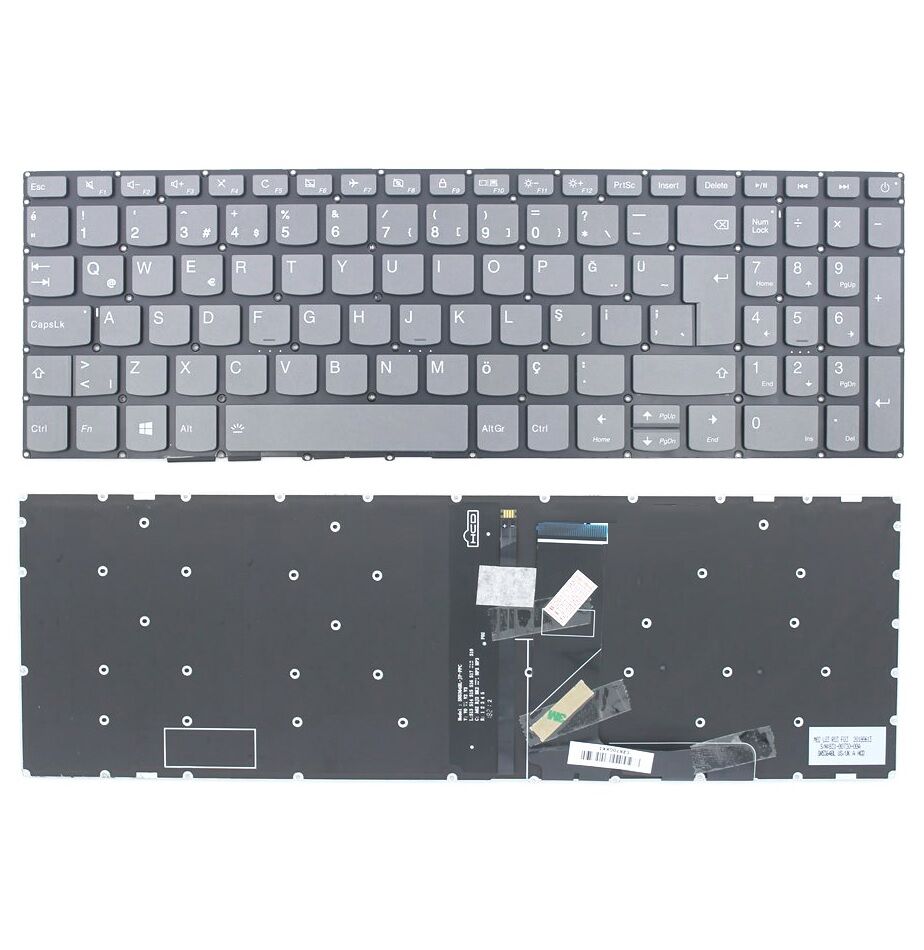 Lenovo SN5364, PK1314F3A13 Notebook Klavyesi, Laptop Tuş Takımı (Füme TR) ışıklı
