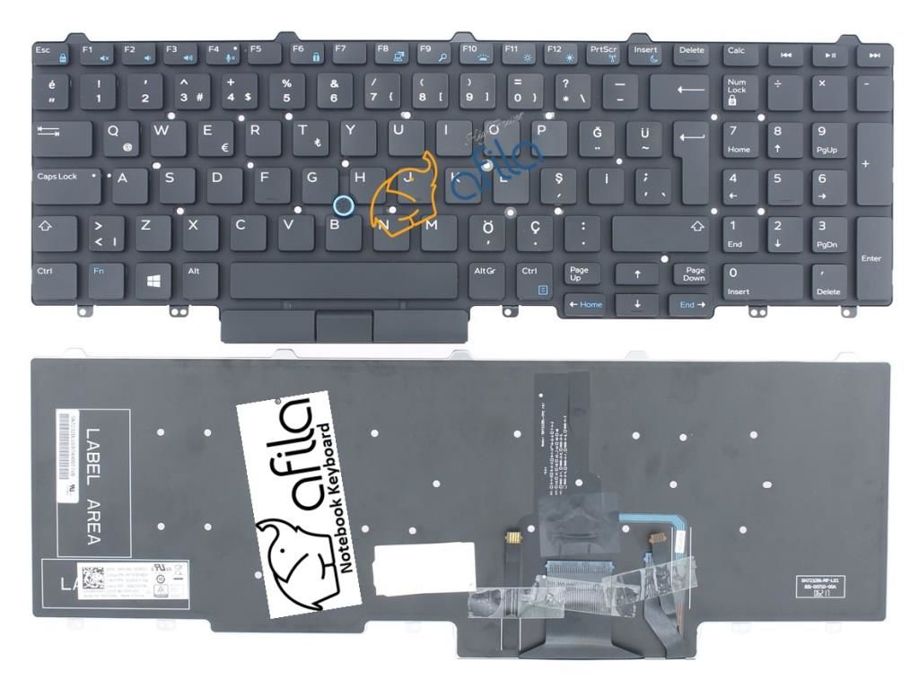 Dell Latitude E5591, P60F Notebook Klavyesi, Laptop Tuş Takımı (Siyah TR) Işıklı