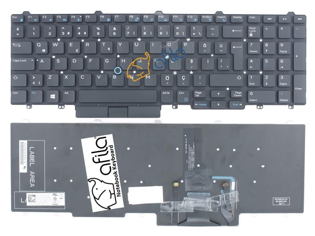 Dell Precision 3510 3520 Notebook Klavyesi, Laptop Tuş Takımı (Siyah TR) Işıklı