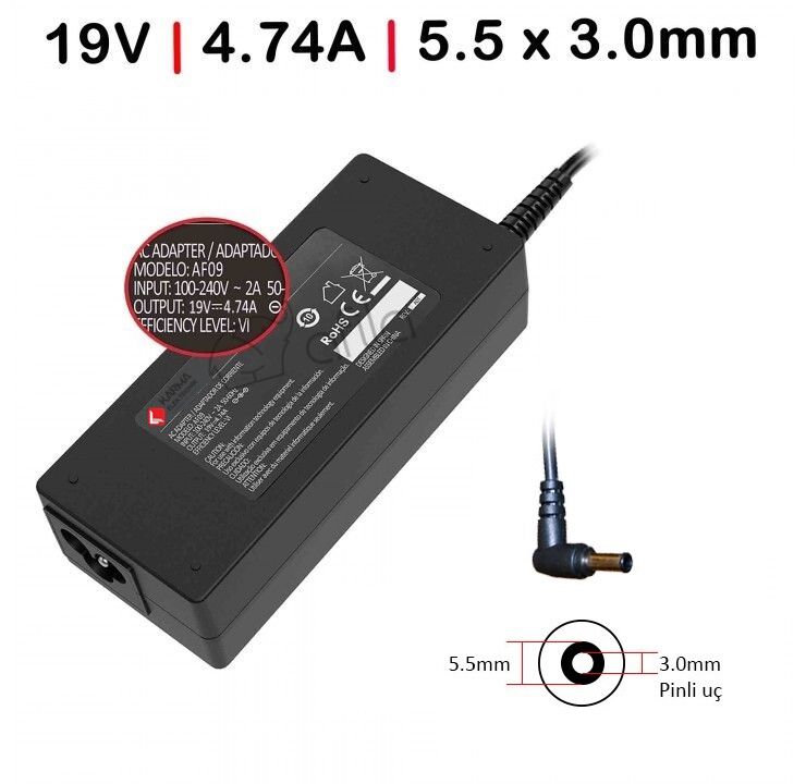 Samsung SPA-V20E/E, SPA-V20E/UK Notebook Adaptörü Şarj Cihazı 90W