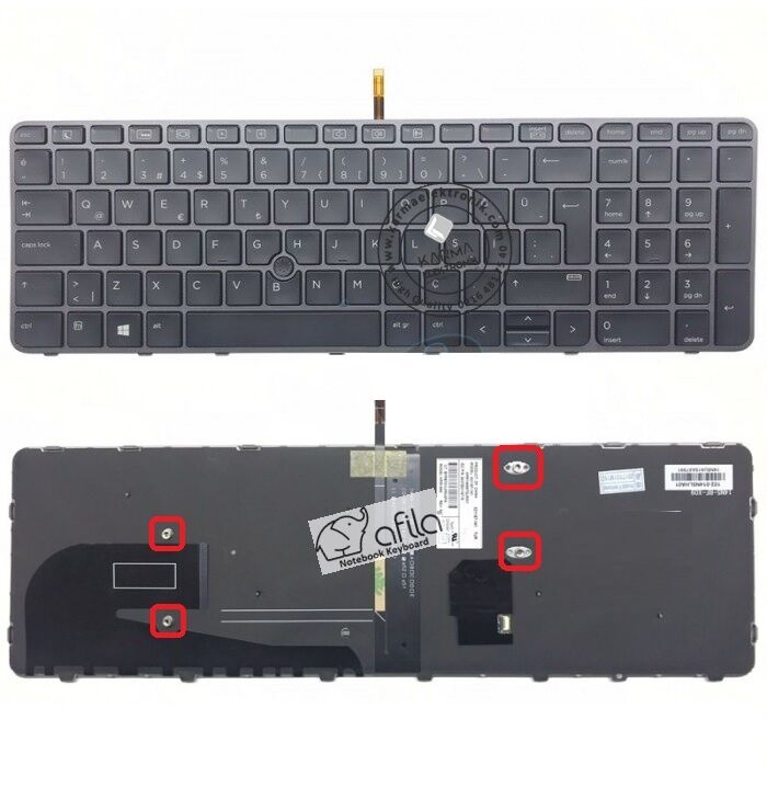 Hp EliteBook 755 G3 Notebook Klavye - Tuş Takımı / Siyah - TR, ışıklı