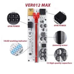 Ver012 MAX Plus PCI-EX 1x to 16x Çevirici USB 3.0 Riser Kablo (Ver 12 MAX) **