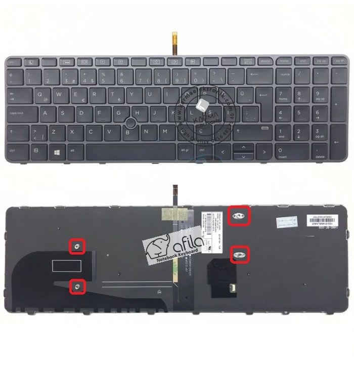 Hp Y3B82EA Notebook Klavyesi - Siyah - TR, ışıklı