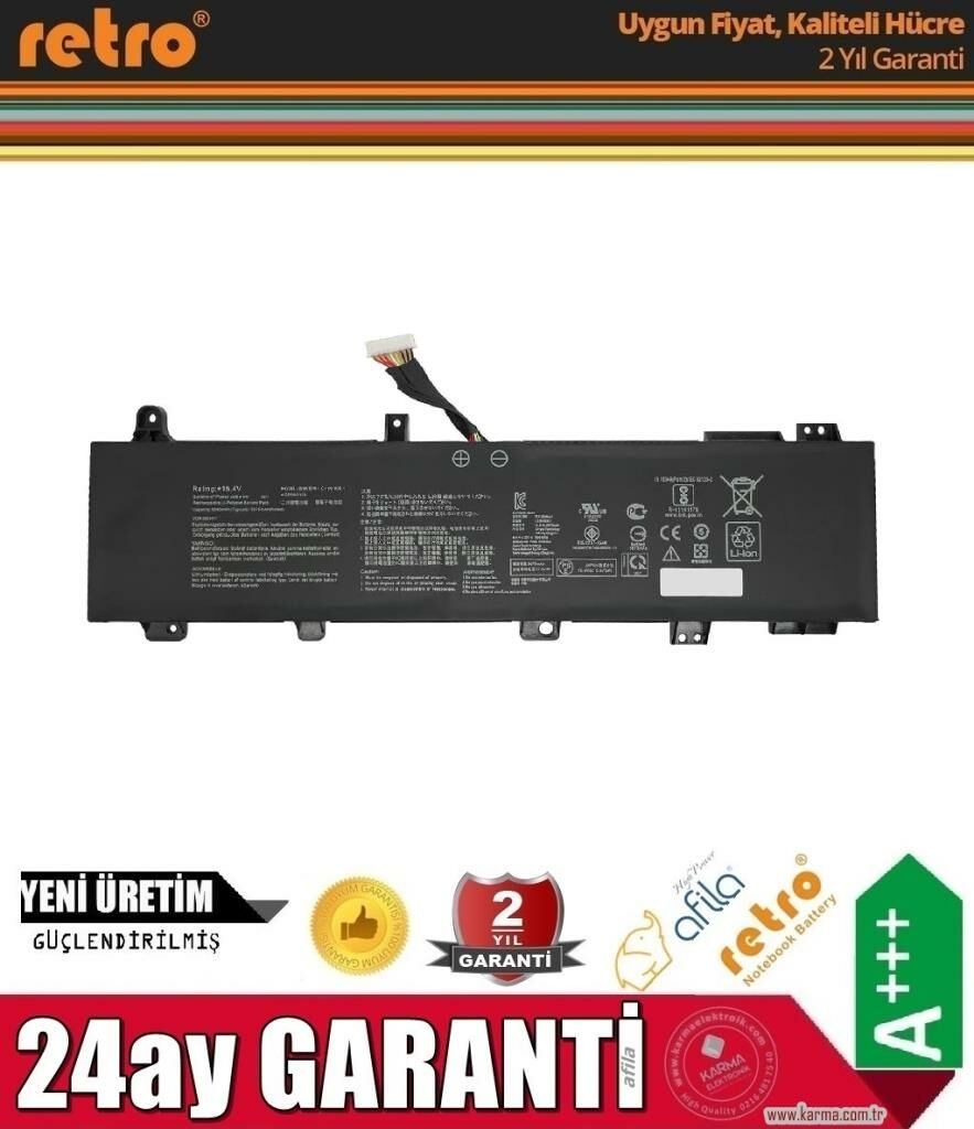 Asus Tuf Gaming F17 FX706HM, FX706HM-HX037 Notebook Bataryası, Laptop Pili / Ver.2