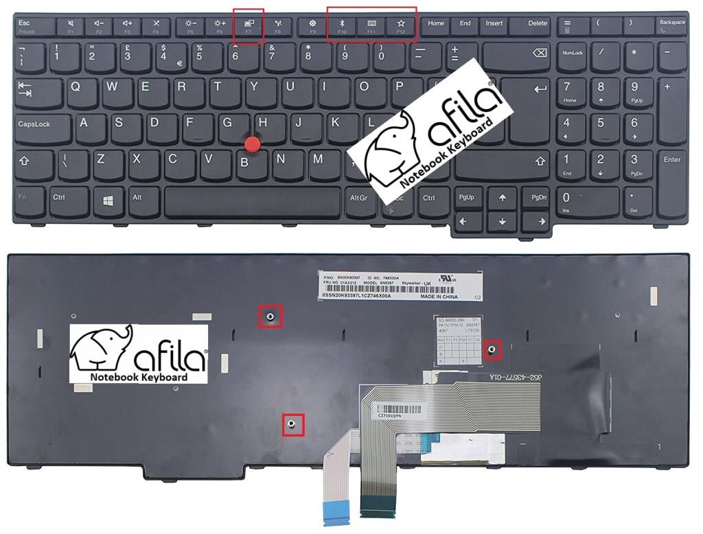 Lenovo ThinkPad E570, E570c, E575 Notebook Klavyesi, Laptop Tuş Takımı (Siyah TR) / KL0933V2