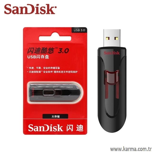 SanDisk Cruzer Glide 256GB USB 3.0 Flash Bellek -SDCZ600-256G-G35