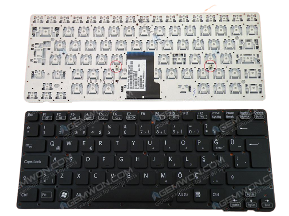 Sony Vaio VPCCA, PCG-61713M, PCG-61714M Notebook Klavye Siyah TR