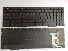 Asus GL753VE-GC166T Notebook Klavye - Siyah - TR - Işıklı - Ver.1 - Kırmızı Tuş