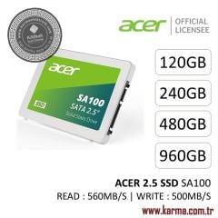 Acer SA100 2.5'' SATA 120GB SSD 3D NAND (6 Gbit/s - 560 MB/s - 500 MB/s)