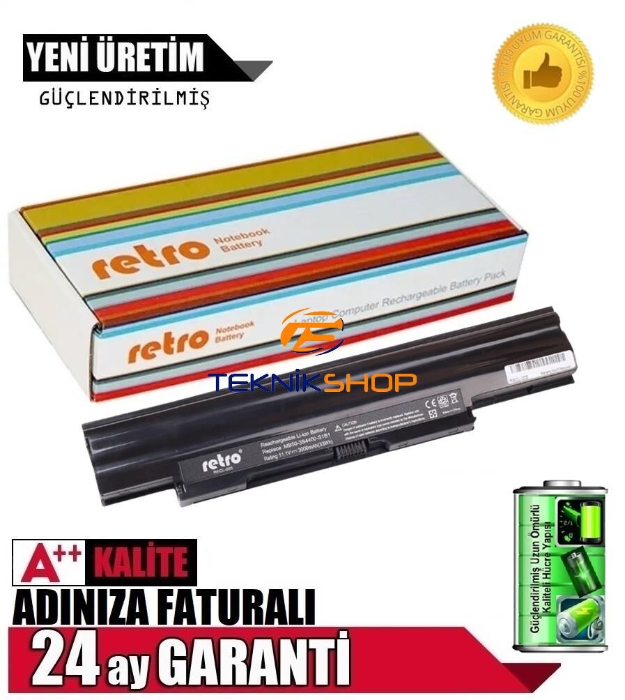 Vestel Onyx MB50 MB55 Notebook Bataryası - Siyah 6Cell 65Wh