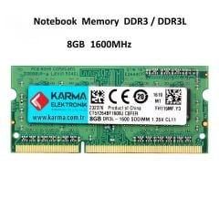 Afila NTB 8GB PC12800, 1600MHz DDR3 Notebook Ram Low Versiyon PC3L