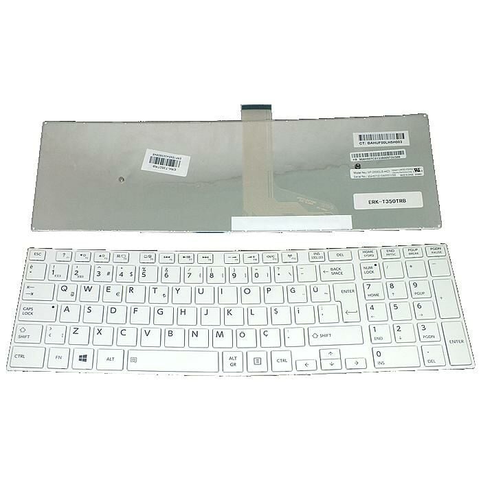 Toshiba Satellite C55-A-1JH, C55-A-1JJ Notebook Klavyesi Beyaz TR