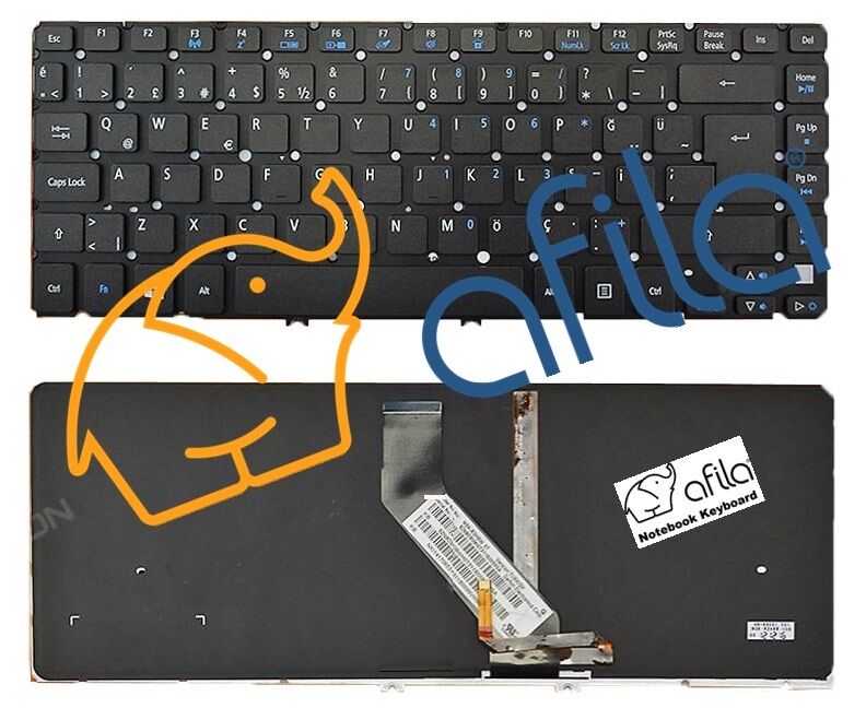 Acer Aspire V5-473 V5-473G V5-473P V5-473PG V5-473P Klavye (Siyah TR) ışıklı