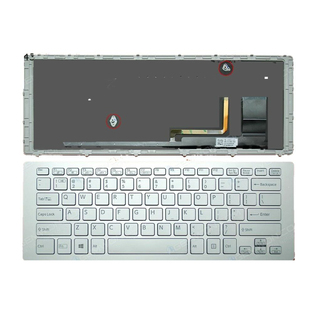 Sony Vaio SVF15N Notebook Klavyesi - Gümüş - TR - Işıklı