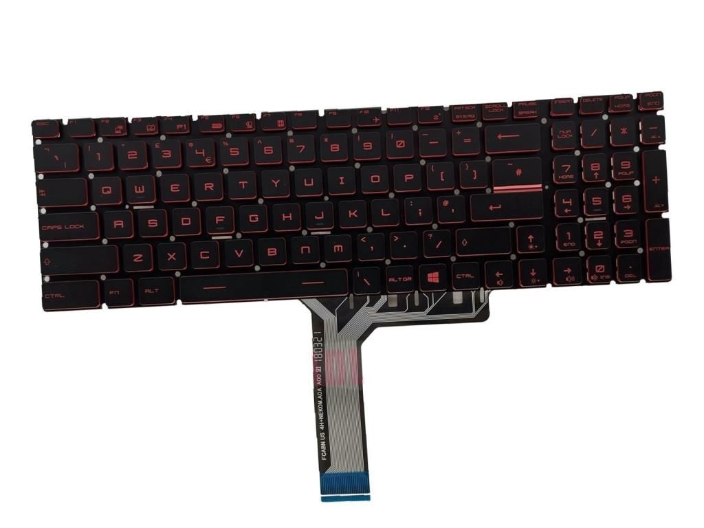 MSI GL65 Leopard 10SER-415TR msi Uyumlu Notebook Klavyesi (Siyah TR) Ver.2 / Kırmızı Tuş ışıklı