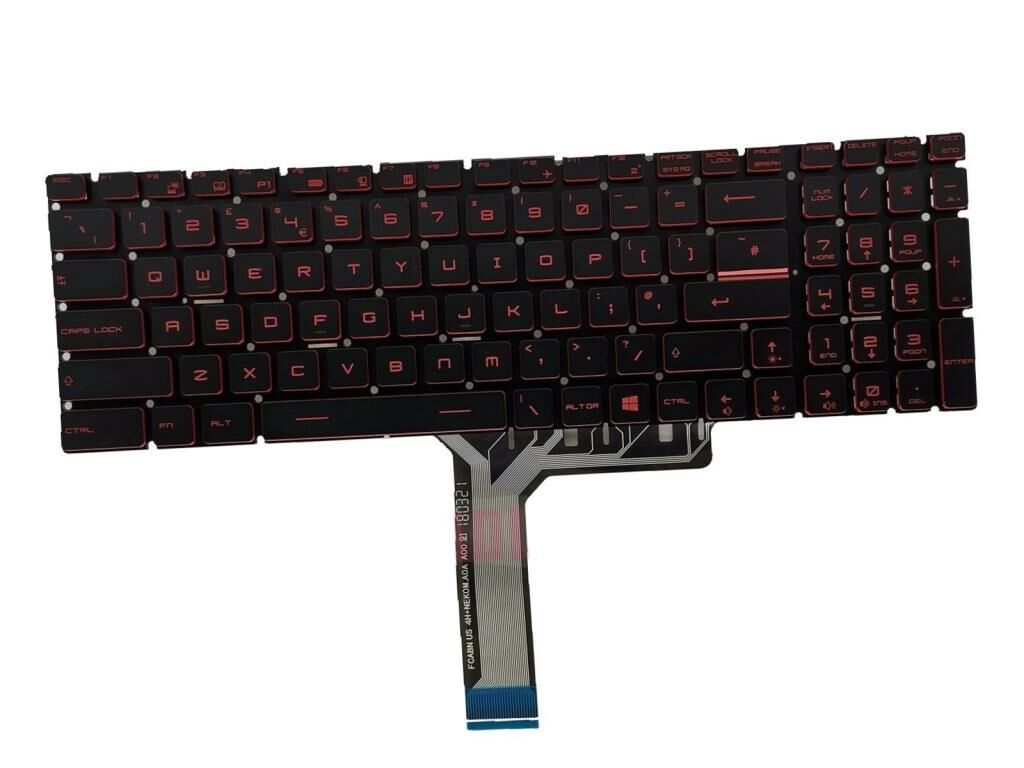 MSI GL73 9SE-269TR msi Uyumlu Notebook Klavyesi (Siyah TR) Ver.2 / Kırmızı Tuş ışıklı