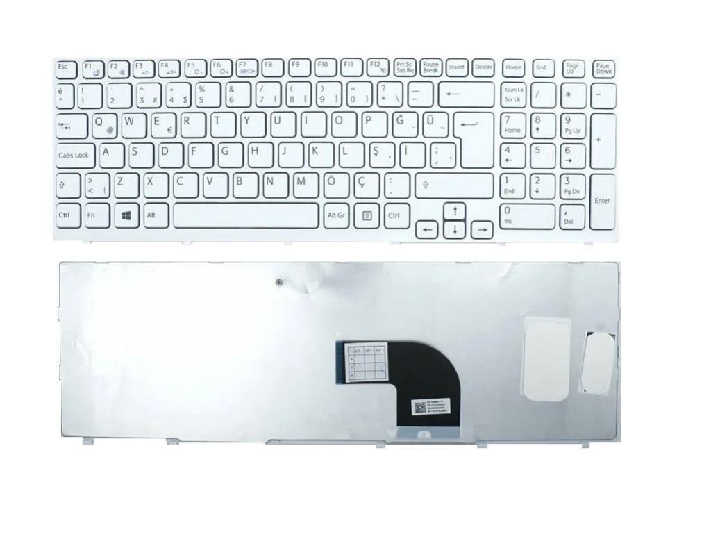 Sony Vaio SVE15, SVE1511, SVE15111, SVE15116FXS Klavyesi (Beyaz TR)