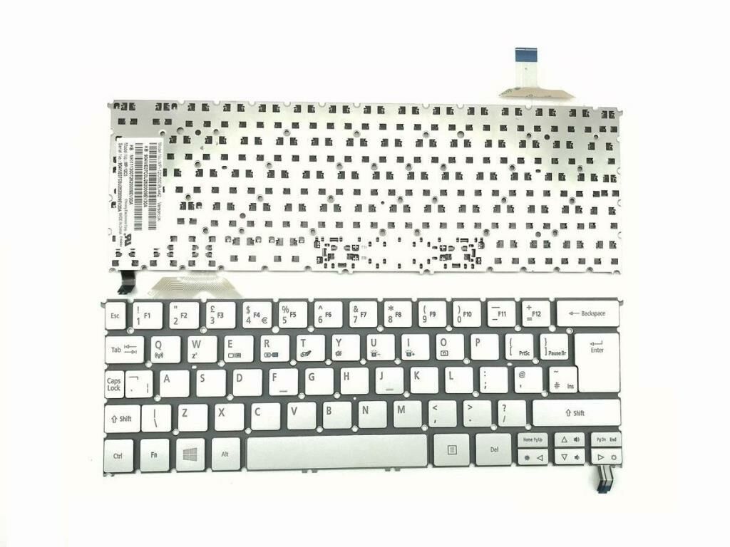 Acer S7-391-53334G12ass Notebook Klavyesi - Silver - TR - Işıklı