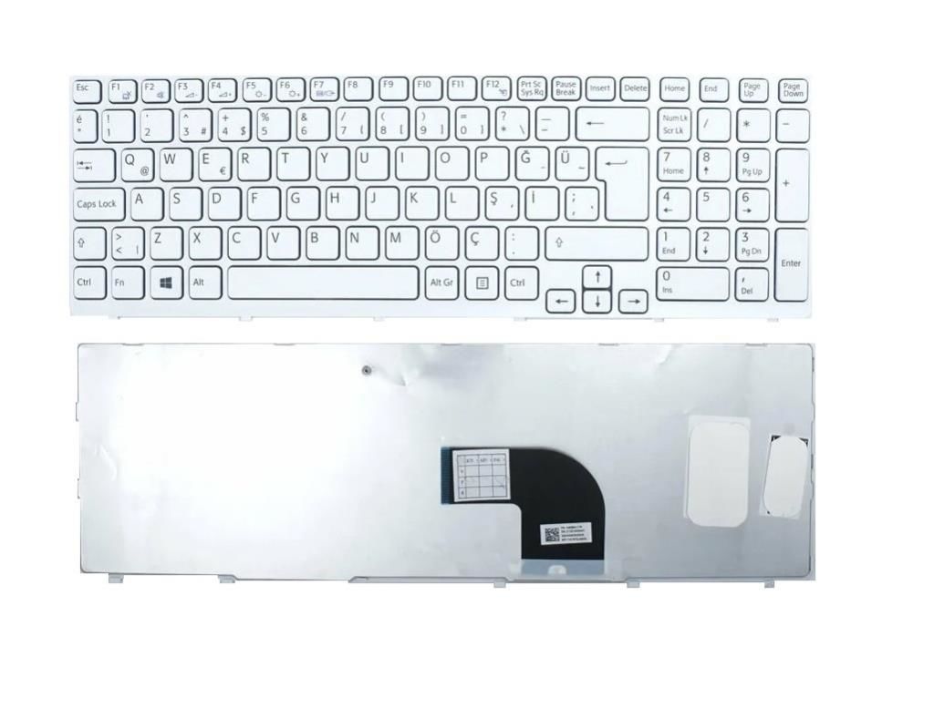 Sony Vaio SVE1512W1EB, SVE1512Y1ESI Notebook Klavyesi (Beyaz TR)