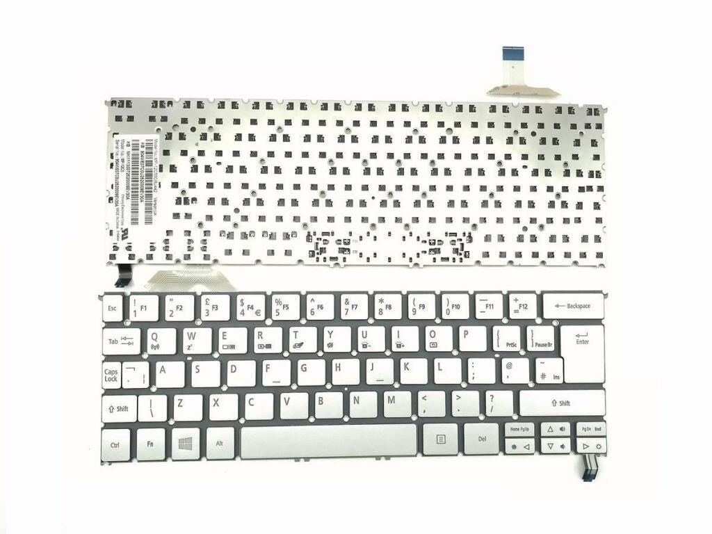 Acer S7-391-73514G S7-391-9886 Klavyesi - Silver - TR - Işıklı
