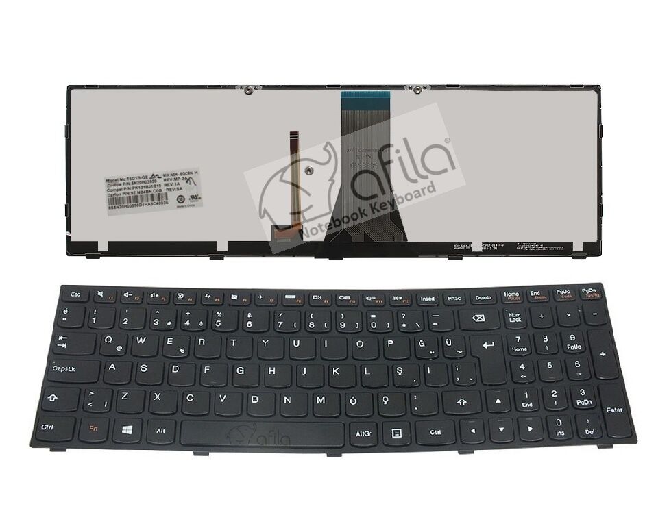 Lenovo 500-15ISK 80NT00V0TX, 80NT00V2TX Klavye Siyah TR IŞIKLI