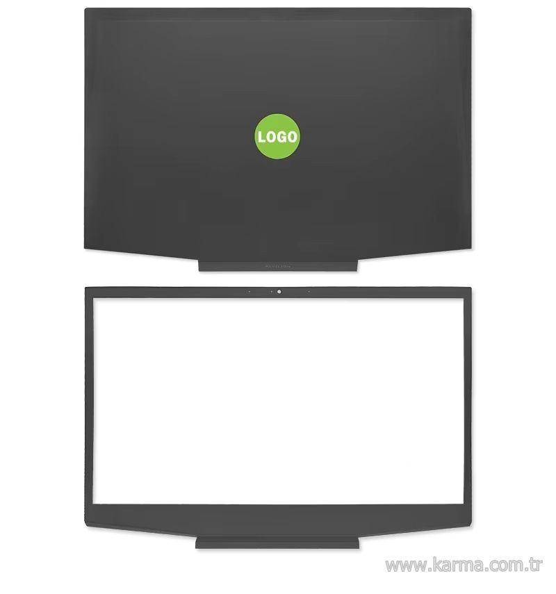 HP Pavilion Gaming 15-CX0005nt uyumlu Notebook Cover, Bezel SET (Yeşil Logo)