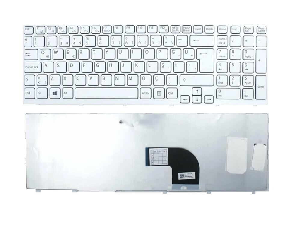 Sony Vaio SVE151J, SVE151J11M Notebook Klavyesi (Beyaz TR)