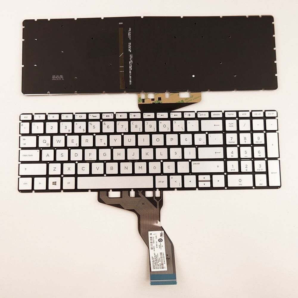 Hp 15s-eq1033nt (27S15EA) Notebook Klavye Silver (Gri TR) ışıklı