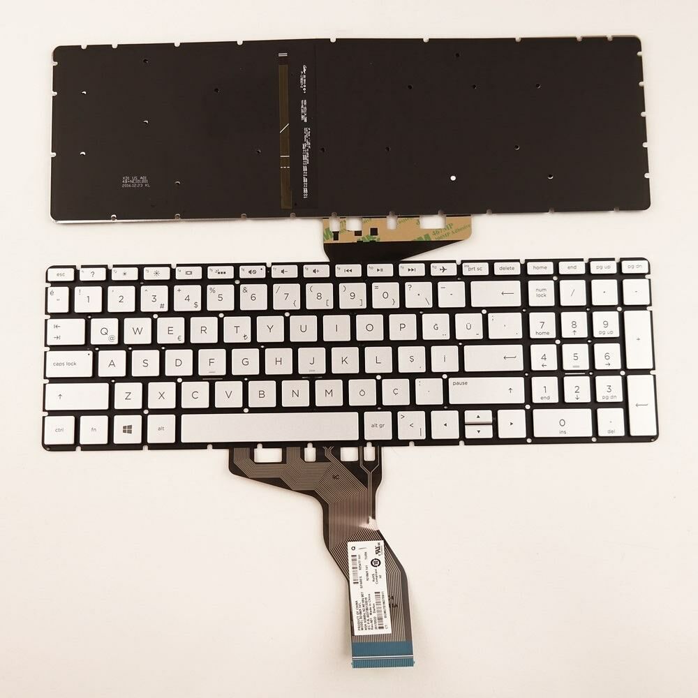 Hp 15s-eq1036nt (27S12EA) Notebook Klavye Silver (Gri TR) ışıklı