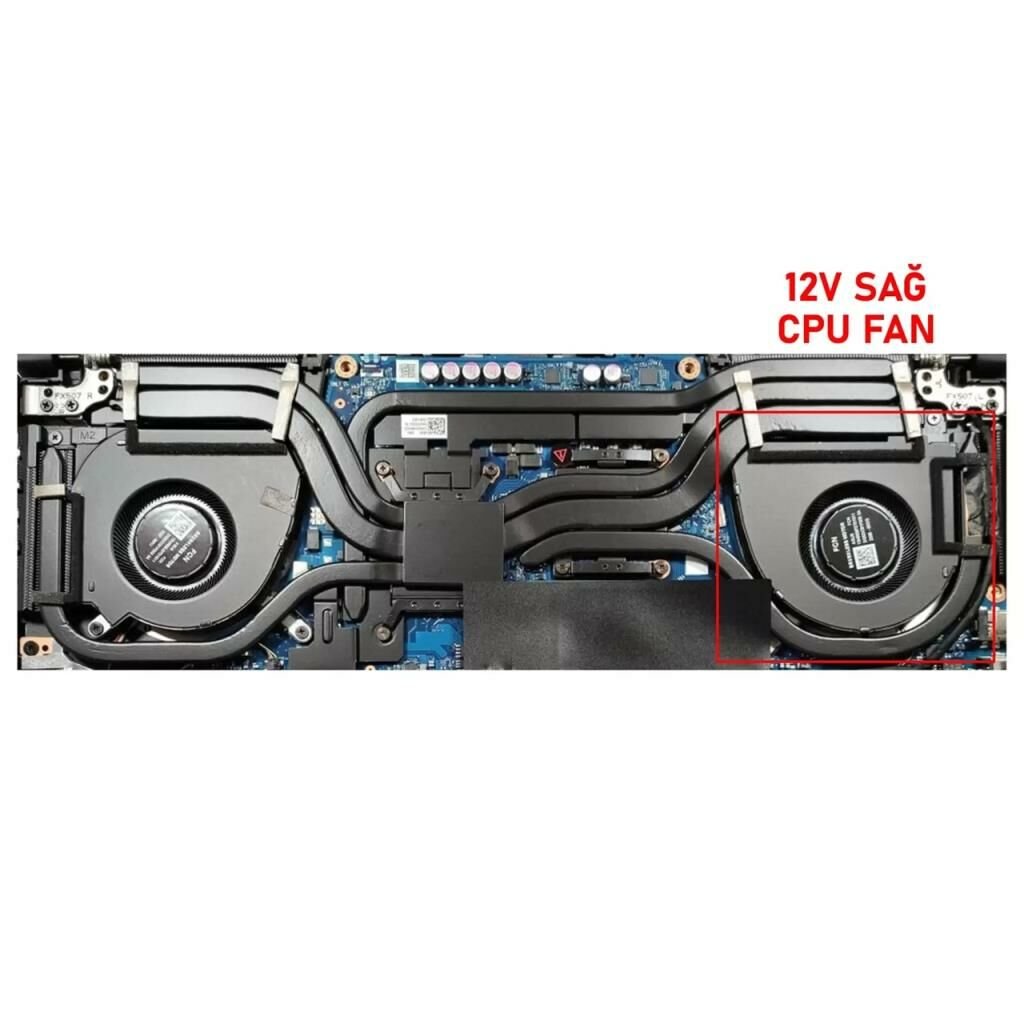 Asus TUF Dash F15 FX517ZM-HN118W04 uyumlu Notebook Cpu Fanı / Ver.2 L - 12V