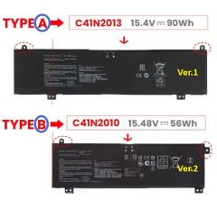 Asus TUF Dash F15 FX517ZM-HN118A21 uyumlu Notebook Bataryası, Laptop Pili - Ver.2