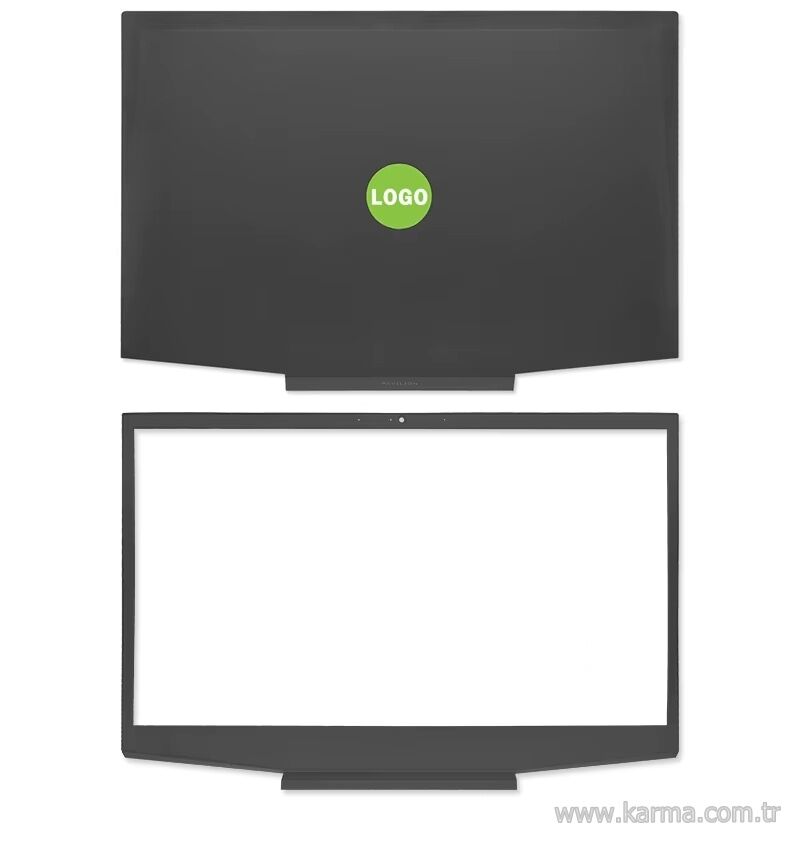 HP Pavilion Gaming 15-CX0059TX uyumlu Notebook Cover, Bezel SET (Yeşil Logo)