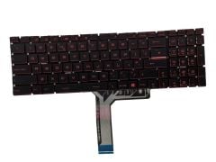 MSI MS-16P8 msi Uyumlu Notebook Klavyesi (Siyah TR) Ver.2 / Kırmızı Tuş ışıklı