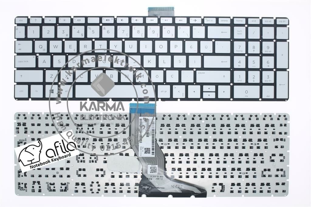 Hp 17-BS003nt Notebook Klavyesi, Laptop Tuş Takımı (Silver, Gri TR)